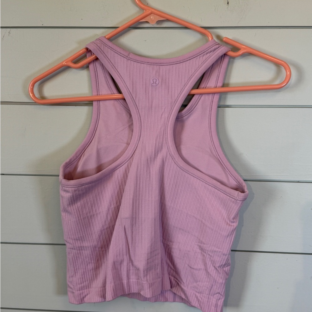 Lululemon cropped ebb to street pink tank top women's size 6 - Picture 2 of 4